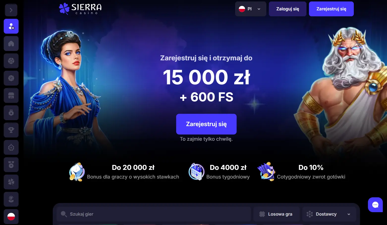 Sierra Casino online: katalog na 9 835 pozycji